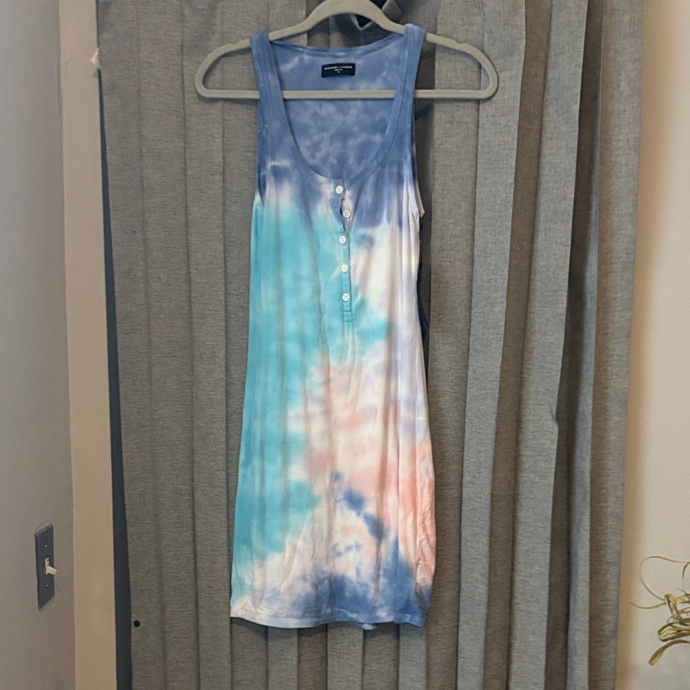 Michael Lauren Multicolor Tie-Dye Tank Top Dress